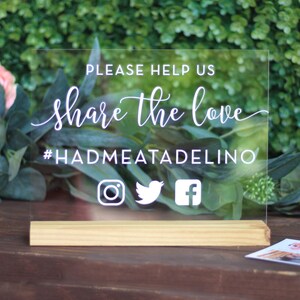 Custom Acrylic Hashtag Sign / Wedding / Event / Photo Booth / Social ...