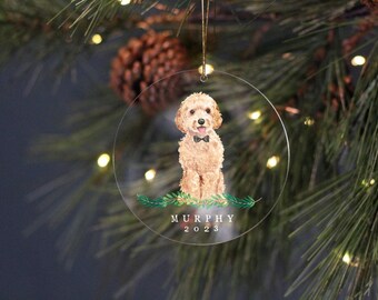 Goldendoodle-prydnad – Anpassad hundprydnad i akryl, personlig present till husdjursälskare, julminne, bernedoodle, labradoodle, klotter