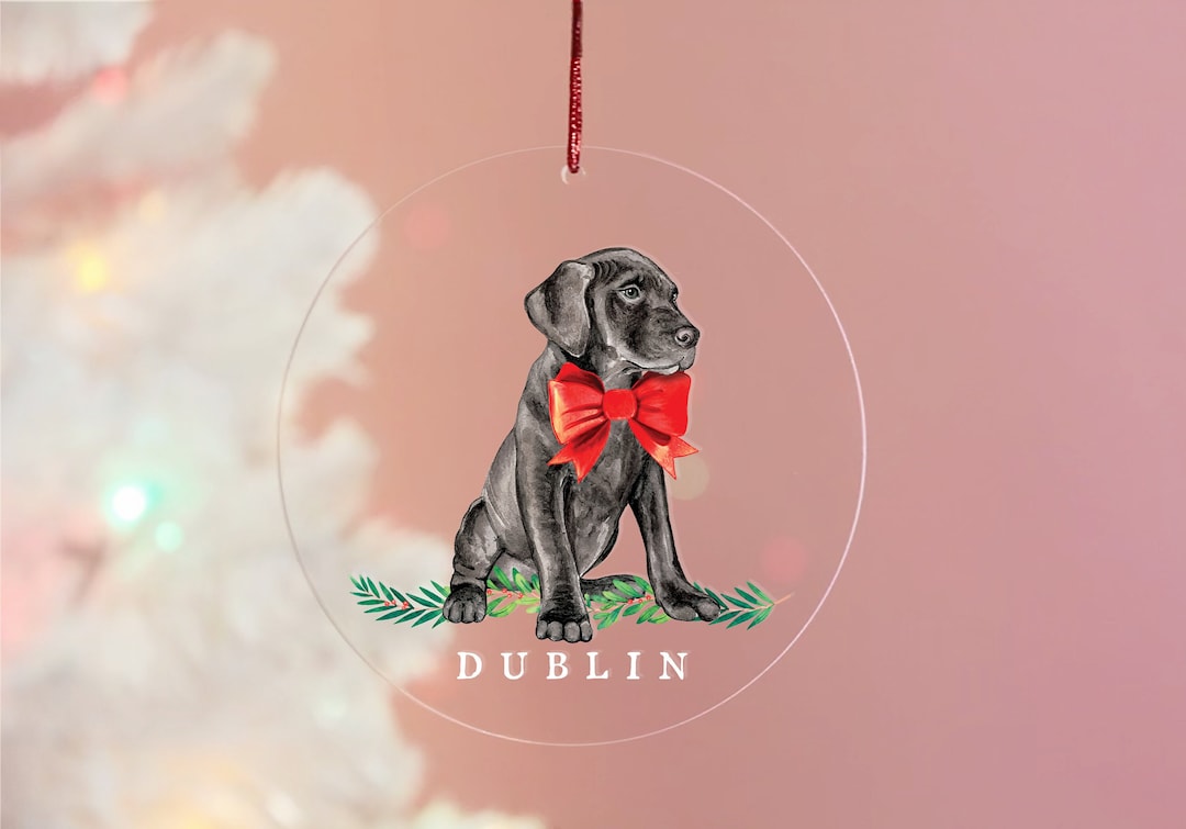 Custom Lab Ornament Acrylic Dog Xmas Christmas Golden Labrador