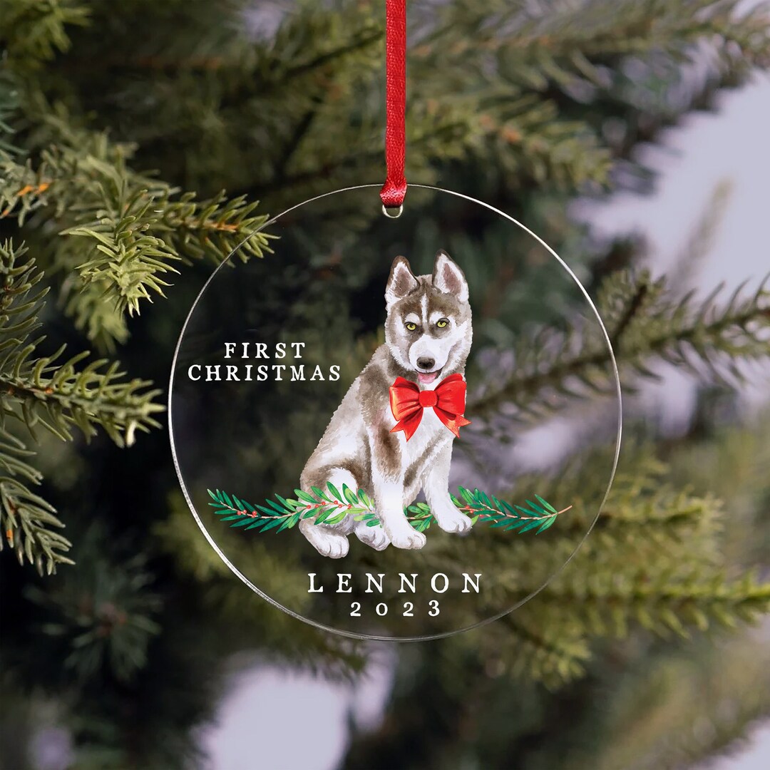 Custom Husky Ornament Acrylic Dog Xmas Christmas Etsy