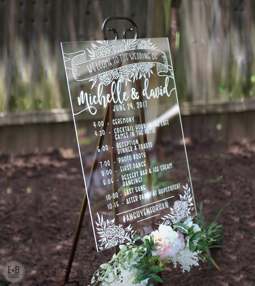 Custom Acrylic Wedding Welcome Sign It Was Always You Handlettered 