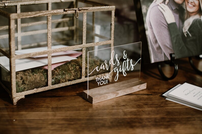Custom Cards and Gifts Acrylic Custom Sign wedding event sign frosted