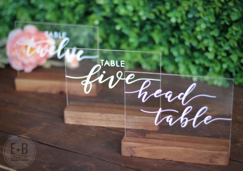 Custom Acrylic Table Numbers Wedding or Event Etsy