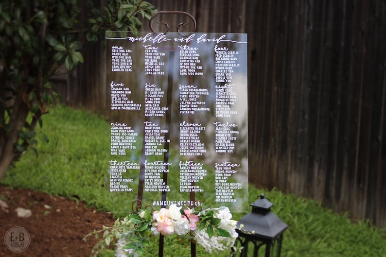 Etsy Acrylic Seating Chart