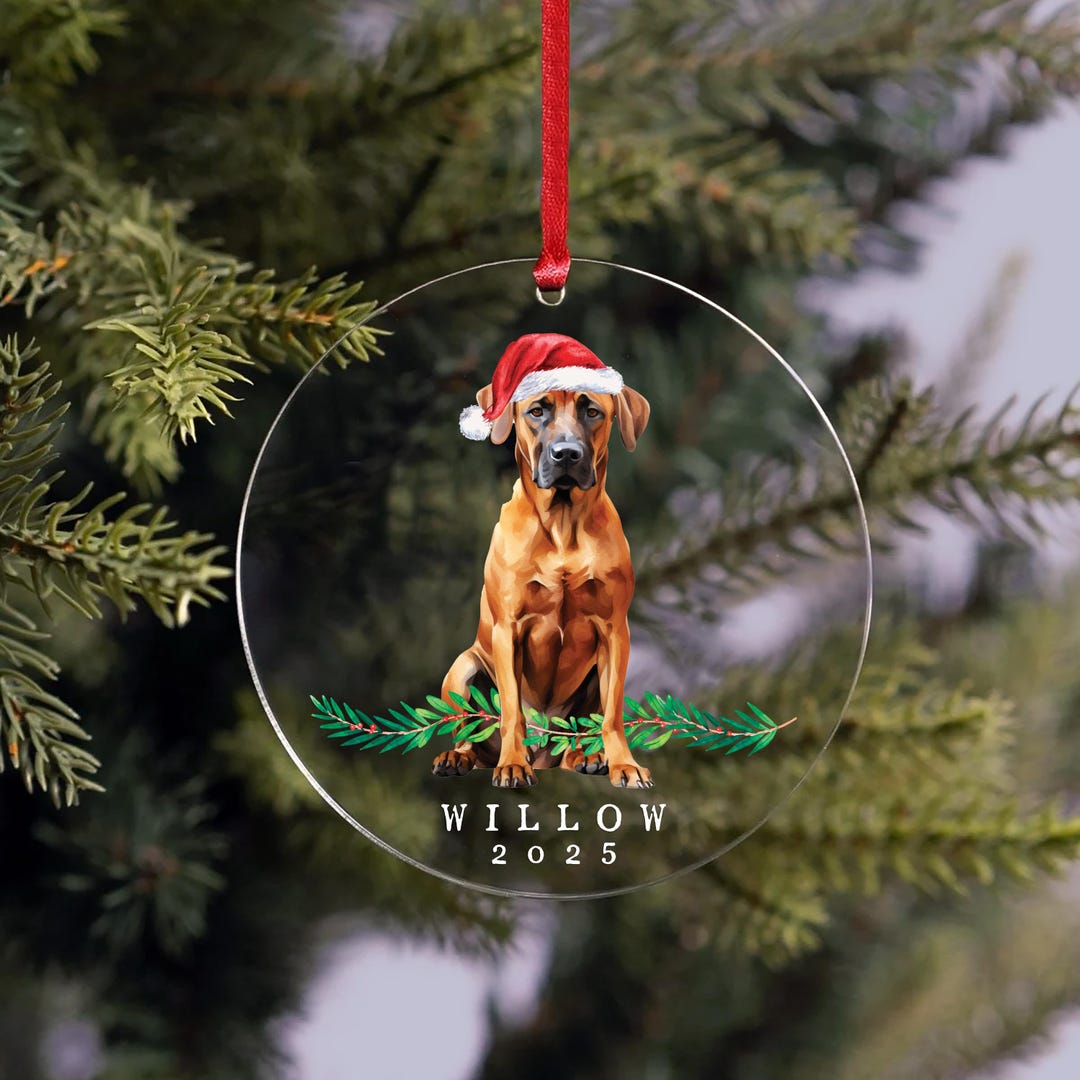 Rhodesian Ridgeback Ornament – Custom Acrylic Ornament, Personalized ...