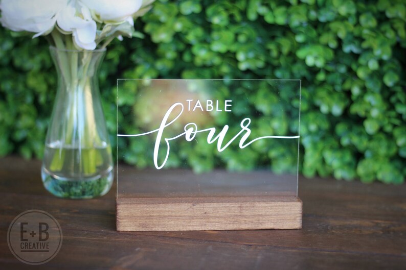 Custom Acrylic Table Numbers, wedding or event image 1