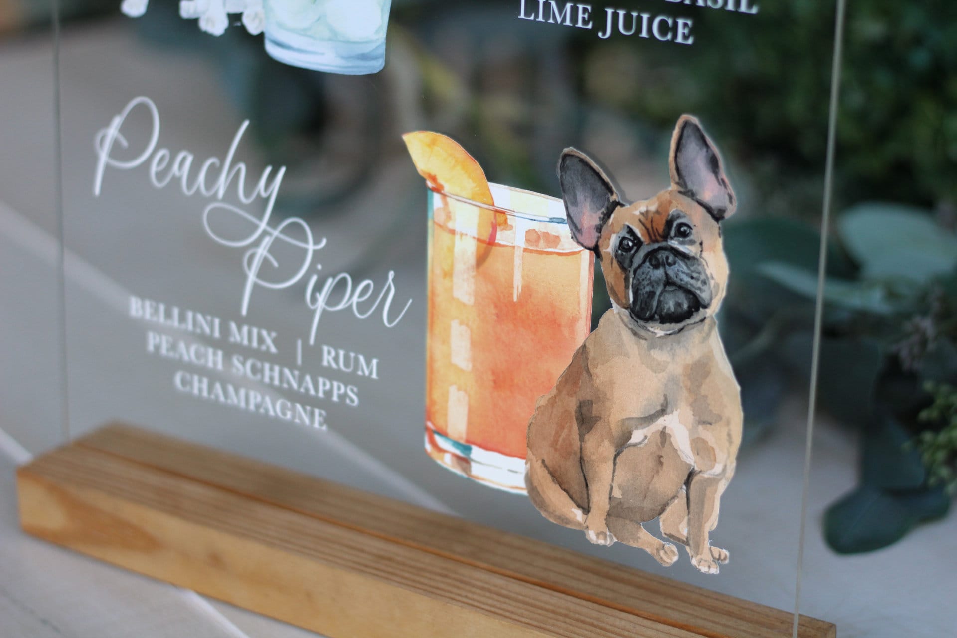 Wedding Bar Menu Dog Wedding Frenchie French Bulldog Dachshund