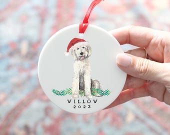 Custom Doodle Ornament – Personalized Ceramic Dog Christmas Ornament, Pet Lover Gift, Goldendoodle Keepsake, Holiday Decor, Sheepadoodle