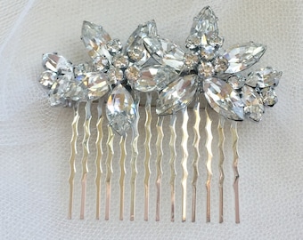 Rhinestone Hair Comb, Art Deco Bridal Comb, Crystal Headpiece, Vintage Rhinestone Comb, Hair Jewelry, Bridal Accessory, Bridal Headpiece