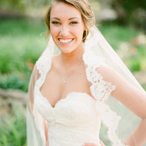 Lace Wedding Veil, Bridal Veil, Alencon Lace Veil, Classic Veil, Lace Veil, Soft Tulle Veil, Wedding Veil Lace, Wedding Veil- CAMILLE VEIL