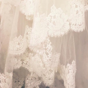 Lace Veil, Chantilly Wedding Veil Lace, Wedding Veil, French Lace Veil, Soft Tulle Veil, Bridal Veil, Wedding Veil, MAGICAL MOMENTS Veil image 3