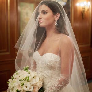 Drop Veil, Blusher Veil. Wedding Veil, Pastel Veil, Simple Veil, Bridal Veil, Cathedral Veil, Soft Tulle Veil-NO GATHERS - CELEBRATION Veil