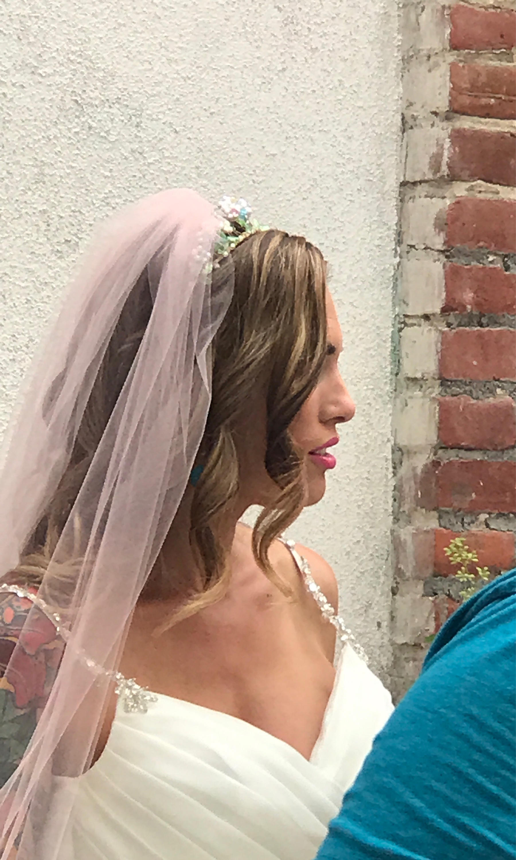 Blush Bridal Veil Bridal Veil Drop Veil Pale Pink Veil Etsy