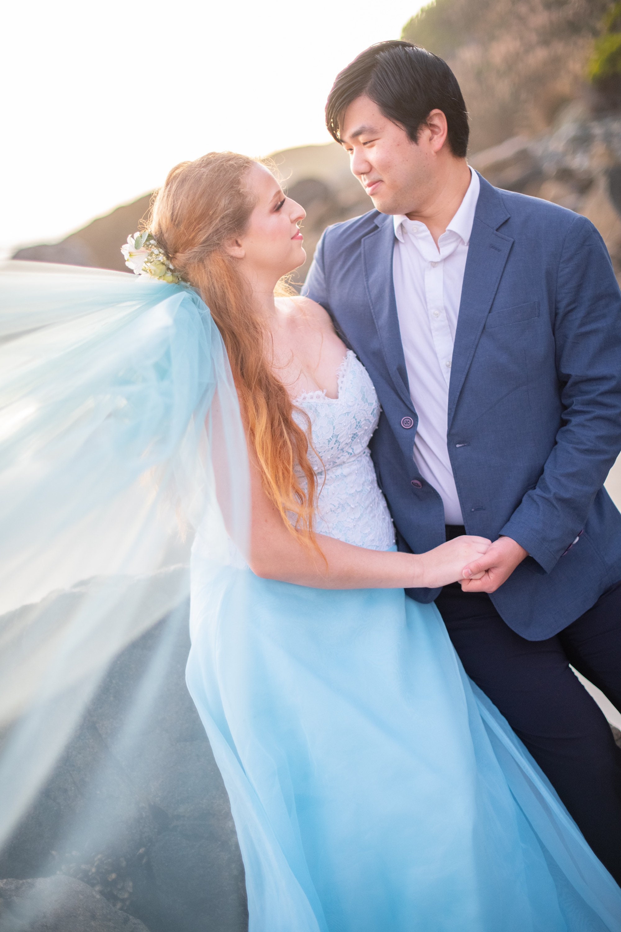 Blue Bridal Veil Pale Blue Veil Drop Wedding Veil Glimmer Etsy