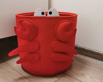 Rangement de jouets de crabe en feutre d'inspiration nordique pour chambre d'enfant ou de chambre d'enfant