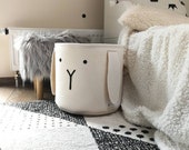 Nordic inspired felt bunny toys basket