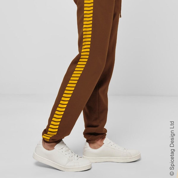 Brown Smuggler Sweatpants Iconic Rebel Solo Joggers Yellow Stripped Chocolate Sweats Star Sweat Pants Mens Womens Modern Fashion