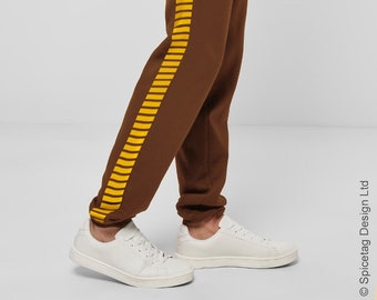 Brown Smuggler Sweatpants Iconic Rebel Solo Joggers Yellow Stripped Chocolate Sweats Star Sweat Pants Mens Womens Modern Fashion