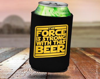 The Force Is Strong With This Beer Cooler Holder Sith Geeky Nerd Geekery Can Bottle Cozy Beverage Foam Neoprene Cooling Sleeve Jedi Drinking