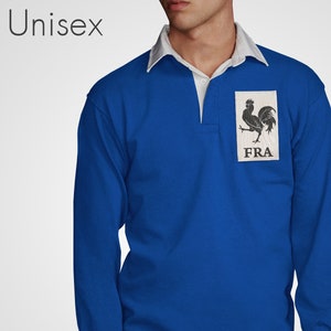 Ultra Retro France Rugby Jersey With Vintage Patch French Sporting Jumper 6 Six Nations Top Long Sleeved Mens Womens Gallic Rooster T-Shirt