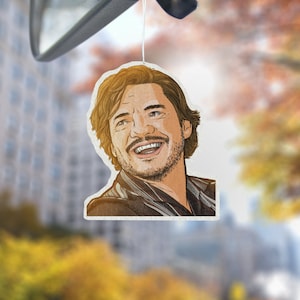 Pedro Pascal Car Air Freshener TLOU Cars Novelty Gift Present Movie TV Show Art Handmade Cherry Smell New Fan Made Nick Cage Talent