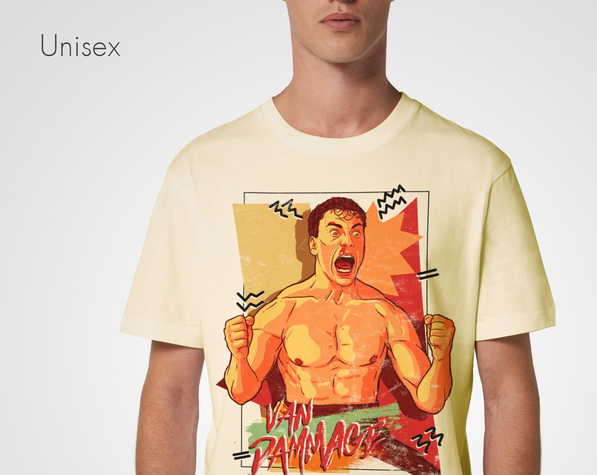 Van Damme Organic T-shirt Sci Fi Film 80's 1980s 80s 1980's Matial Arts Kickboxer
