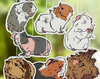 Handmade Guinea Pig Car Air Freshener: Cherry Scent Novelty Gift