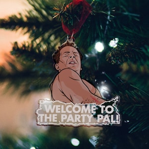 Welcome to the party pal Acrylic Christmas Tree Ornament Xmas Hanging Character Face Festive Merry movie film Colourful Plastic Drawing