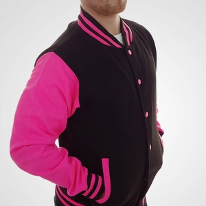Hot pink and black jacket on sale
