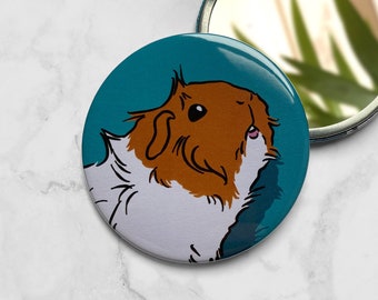 Guinea Pig Pocket Mirror Abyssinian Pigs Pet Handheld Small Mirrors Cute Up Colourful Pop Corn Stocking Filler Cosmetic Gifts Present