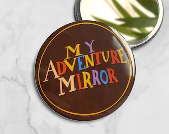 My Adventure Pocket Mirror Park Fashion Handheld Small Mirrors Cute Up Colourful Film Movie Stocking Filler Cosmetic Gifts Present Parks