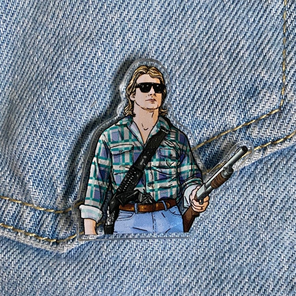 John Nada acryl pin badge revers pin karakter gezicht badge broche actiefilm film kleurrijke plastic tekening 1988 80s 1980s gehoorzamen