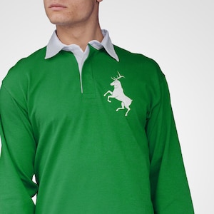Retro Ireland Rugby Jersey Irish Polo Shirt Elk Shamrock Vintage Style Sweater T