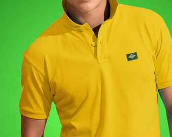 Brazylia Polo shirt Brasil Poloshirt piłka nożna T-shirt 2018 World Cup kołnierz góry piłka nożna Koszulka retro flaga mistrzów Narodowy mężczyźni brazylijski