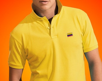 Columbia Polo Shirt Colombian Poloshirt Football T-shirt 2018 World Cup Collar Top Soccer Tee Goal Retro Flag National Champions Mens New