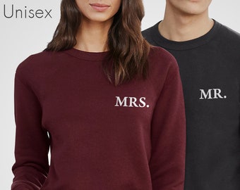 MR & MRS Matching Sweater His And Hers 2x Set + Gift Top Jumper Wedding Groom Bride Hen Do Stag Wife Custom 2020 Shirt Personalized Travel