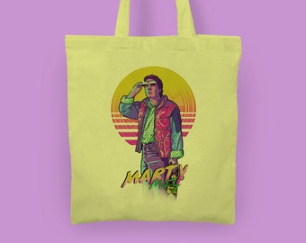 Marty Tote Bag Yellow Retro 80s 11 Holdall 1985 Clutch Skateboard Carrier TV Show Nerdy Geeky 3 Mens Man Womens BTTF 80's