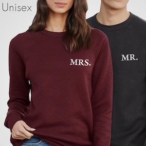 MR &MRS Suéter a juego Su y ella 2x Set + Regalo Top Jumper Novia Novio Dama Do Ciervo Esposa Personalizada 2020 Camisa Viaje personalizado