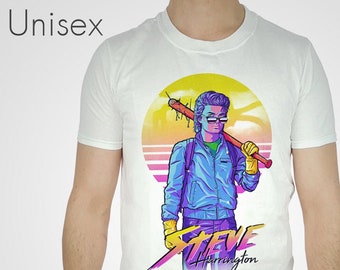 Steve T-shirt Retro 80s 11 Tshirt Stranger Eleven Elle Top Waffle Tee TV Show Nerdy Geeky Shirt 3 Mens Man Womens Upside Down 80&#39;s  Kids
