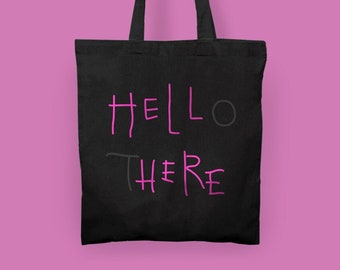 Hell Here Tote Bag Pink Neon Sign Hello There Retro 90s 11 Holdall Clutch Carrier Nerdy Geeky 90's Returns Michelle Cat Kyle 1992 Film Movie