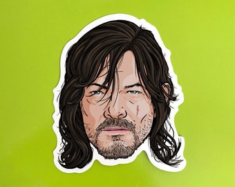 Daryl Vinyl Sticker TWD Face Stickers Character Faces Decal TV Show Lable Colourful