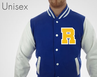 Personalised Royal Blue Varsity Jacket with Yellow Letter and White Outline Dark College Letterman Coat Baseball American Fashion Clothing