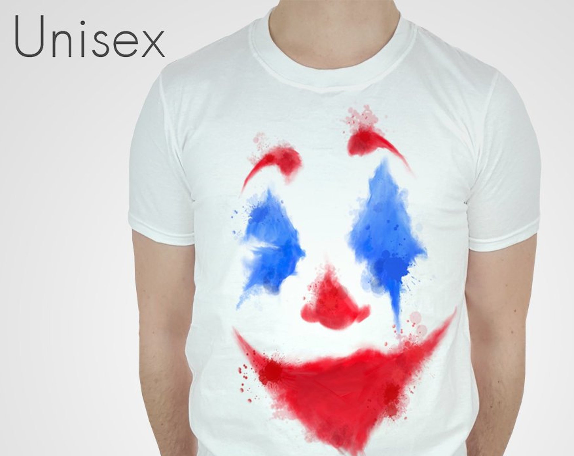 Clown Face T-shirt Suicide City Tshirt Comic Villain Top Serious Jocker Tee
