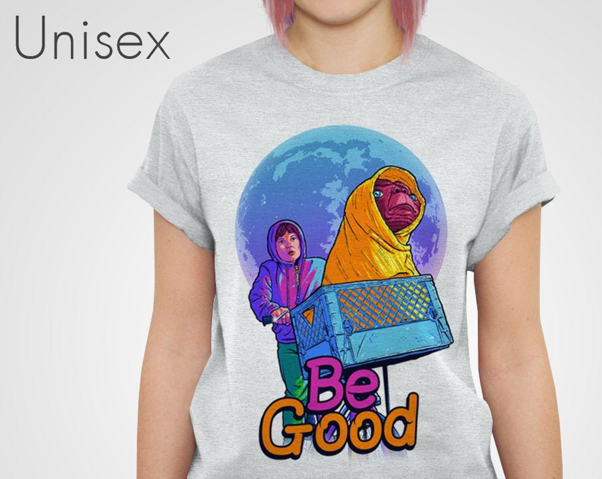 Be Good Retro 80's T-shirt BMX Flying Bike Sci Fi Movie Film Tee Nerdy Geeky Shirt