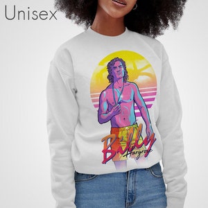 Billy Sweatshirt Retro 80s 11 Sweater Stranger Eleven Elle Top Waffle Jumper TV Show Nerdy Geeky Shirt 3 Mens Man Womens Upside Down 80's White