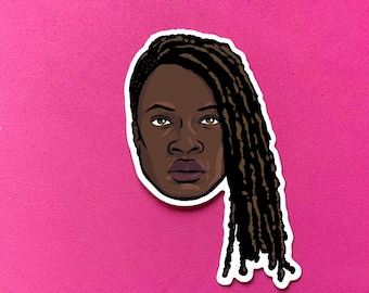 Michonne Vinyl Sticker TWD Face Stickers Character Faces Decal TV Show Lable Colourful