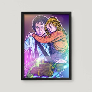 Ripley Inspired A4 A3 Poster Print Retro 80s Wall Print Fan Made Digital Drawing 1986 Printed Hand Drawn 1980s action film movie