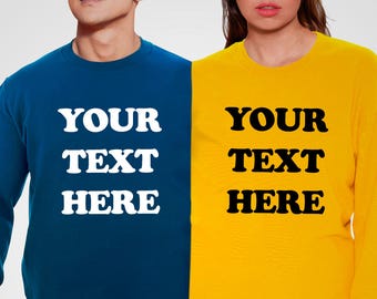 Maglione doppio personalizzato Stampato su misura Twosie Maglione Coppia personale Felpa per due persone Funny Partner Matrimonio Compleanno Top Your Text