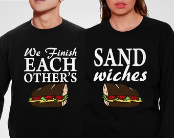 We Finish Each Other's Sandwiches Double Jumper Twosie Sweater Pullover Two 2 Person Sweatshirt Partner Lover New Land Sand Wiches World