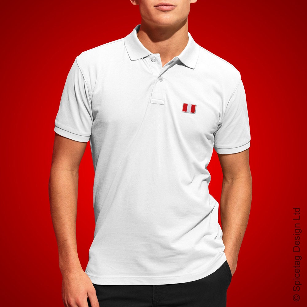 Image of Peru Polo Shirt Peruvian Poloshirt Football T-Shirt 2018 World Cup Collar Top Soccer Tee Goal Retro Flag National Champions Mens New